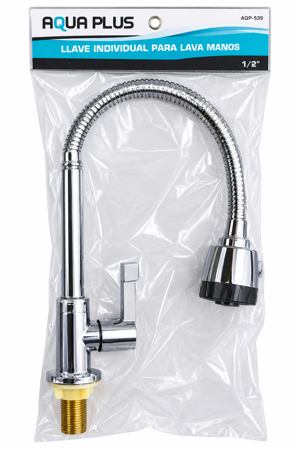 Aqua Plus AQP-539 flexible chrome faucet 1/2 inch