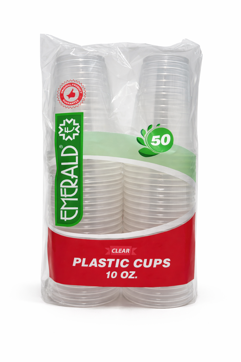 Emerald Clear Plastic Cups – 10 oz (50 Count)