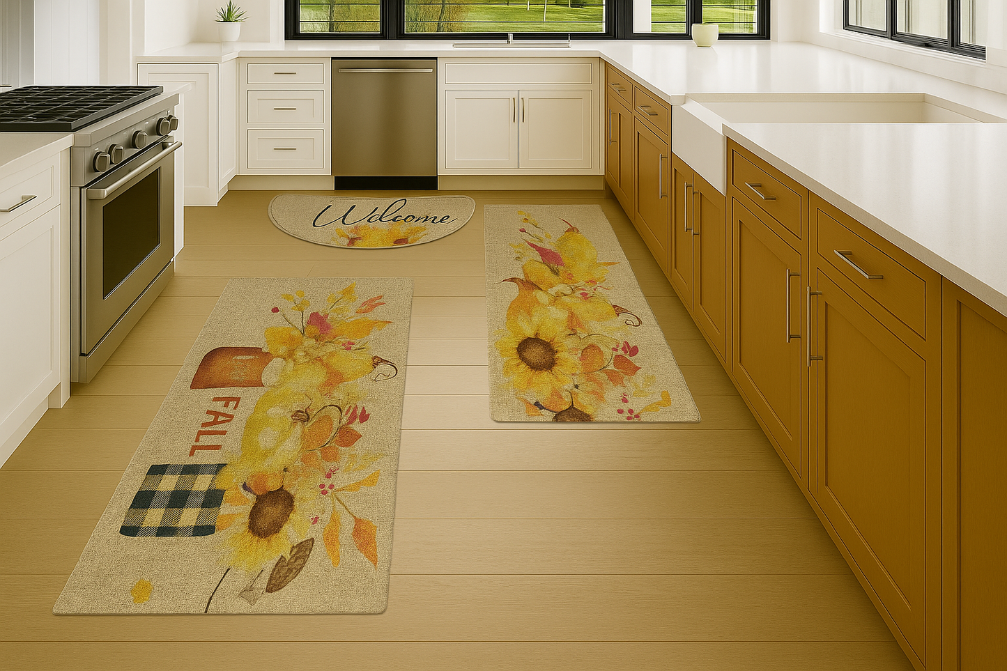 Thankful Fall Harvest Kitchen Mat Set