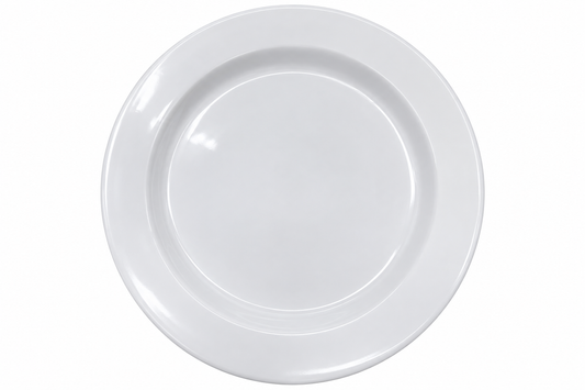 Big Home white round plate on a white background