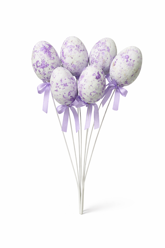 Lavender Speckled Easter Egg Picks – 6 Piece Set