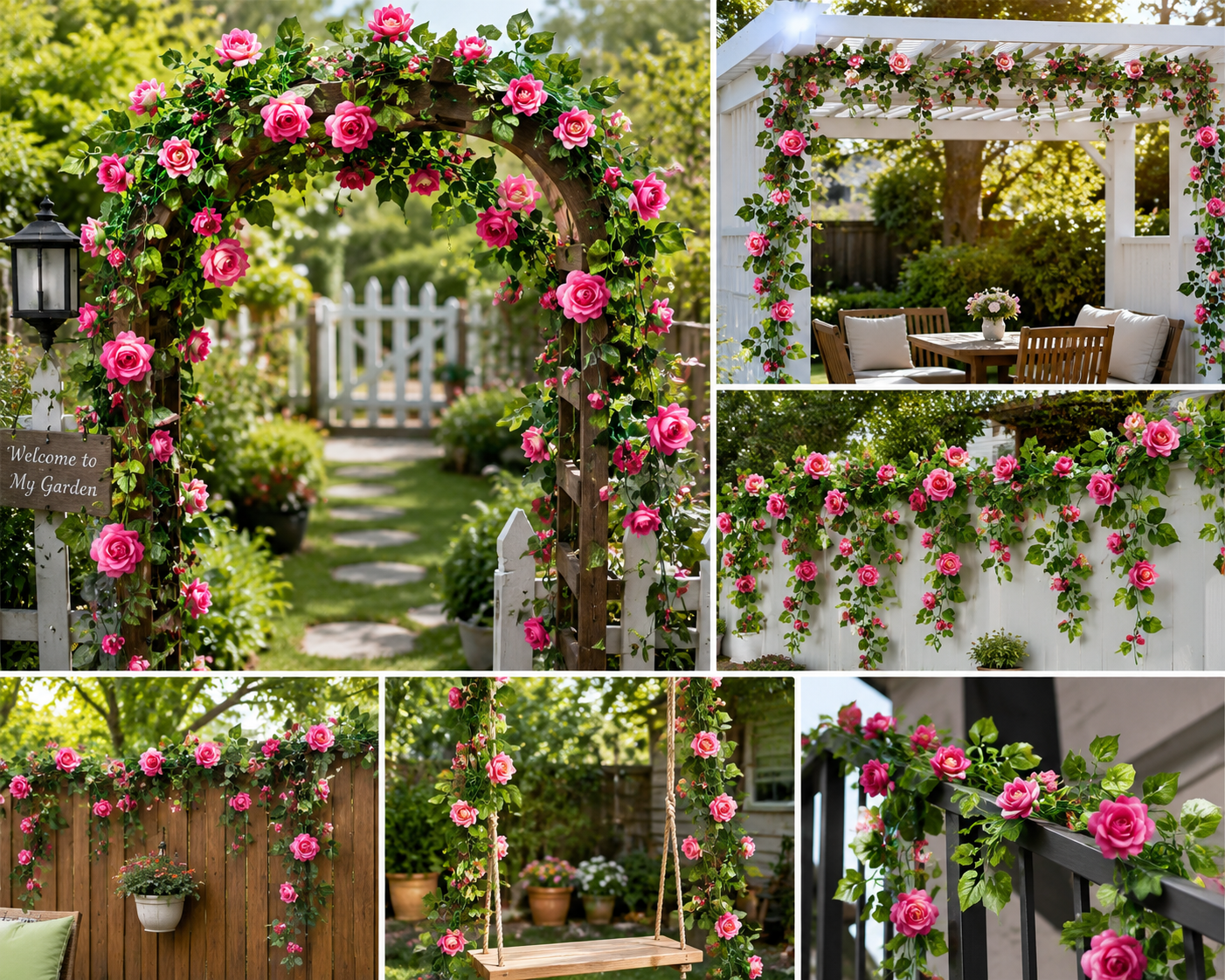 Artificial Rose Vine Garland
