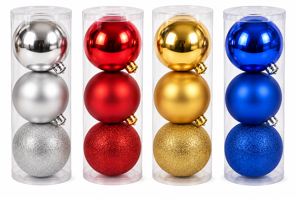 Christmas ball ornaments 12cm three pieces per box