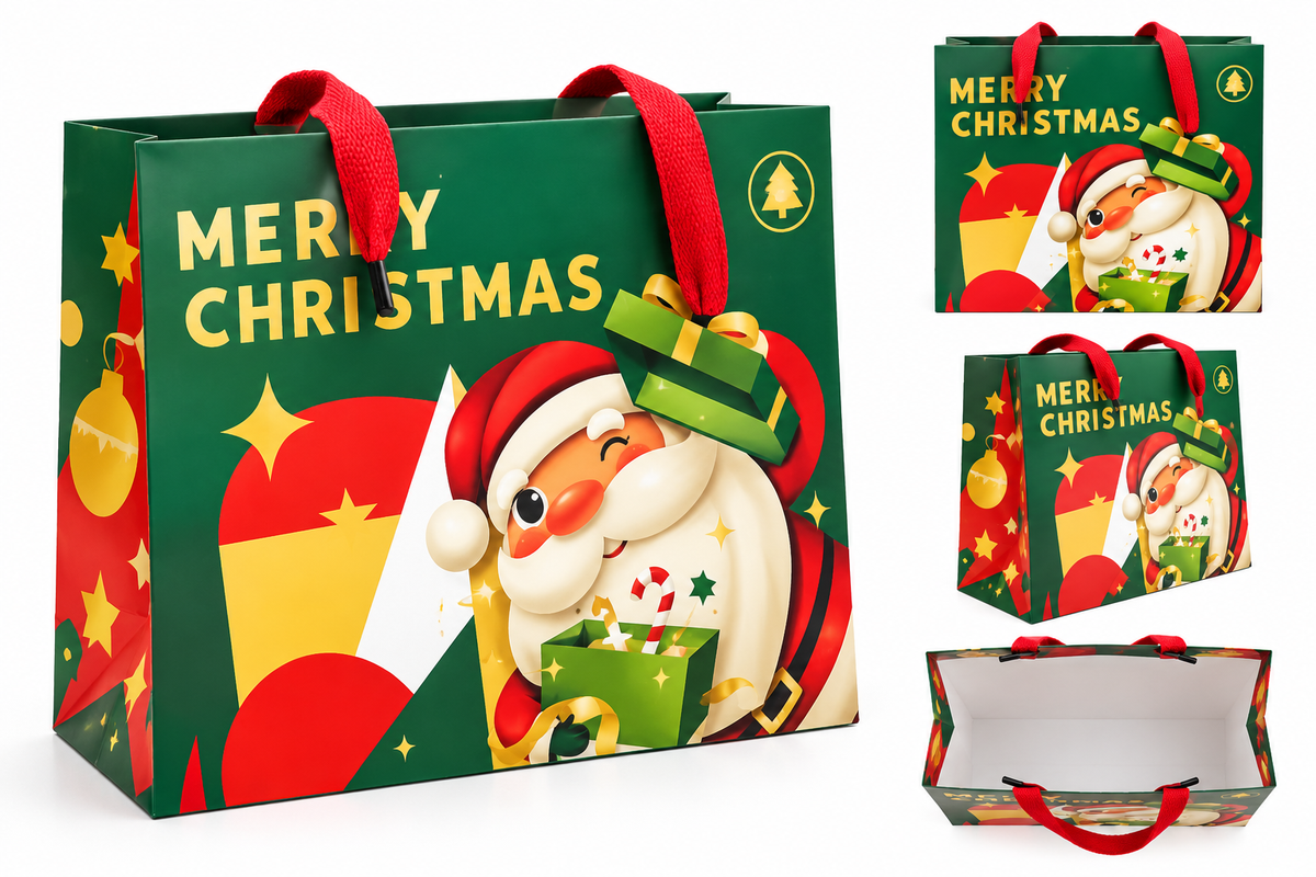 Christmas printed modern gift bag Large