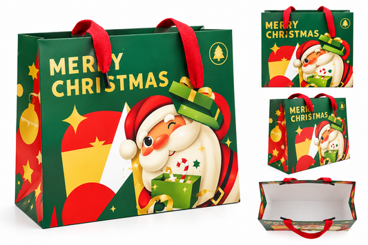 Christmas printed modern gift bag Large