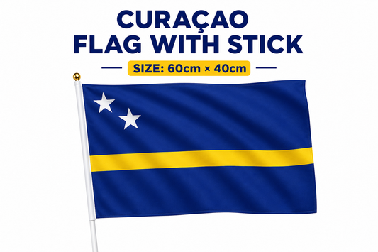 Curacao Flag With Stick- 60cmx40cm