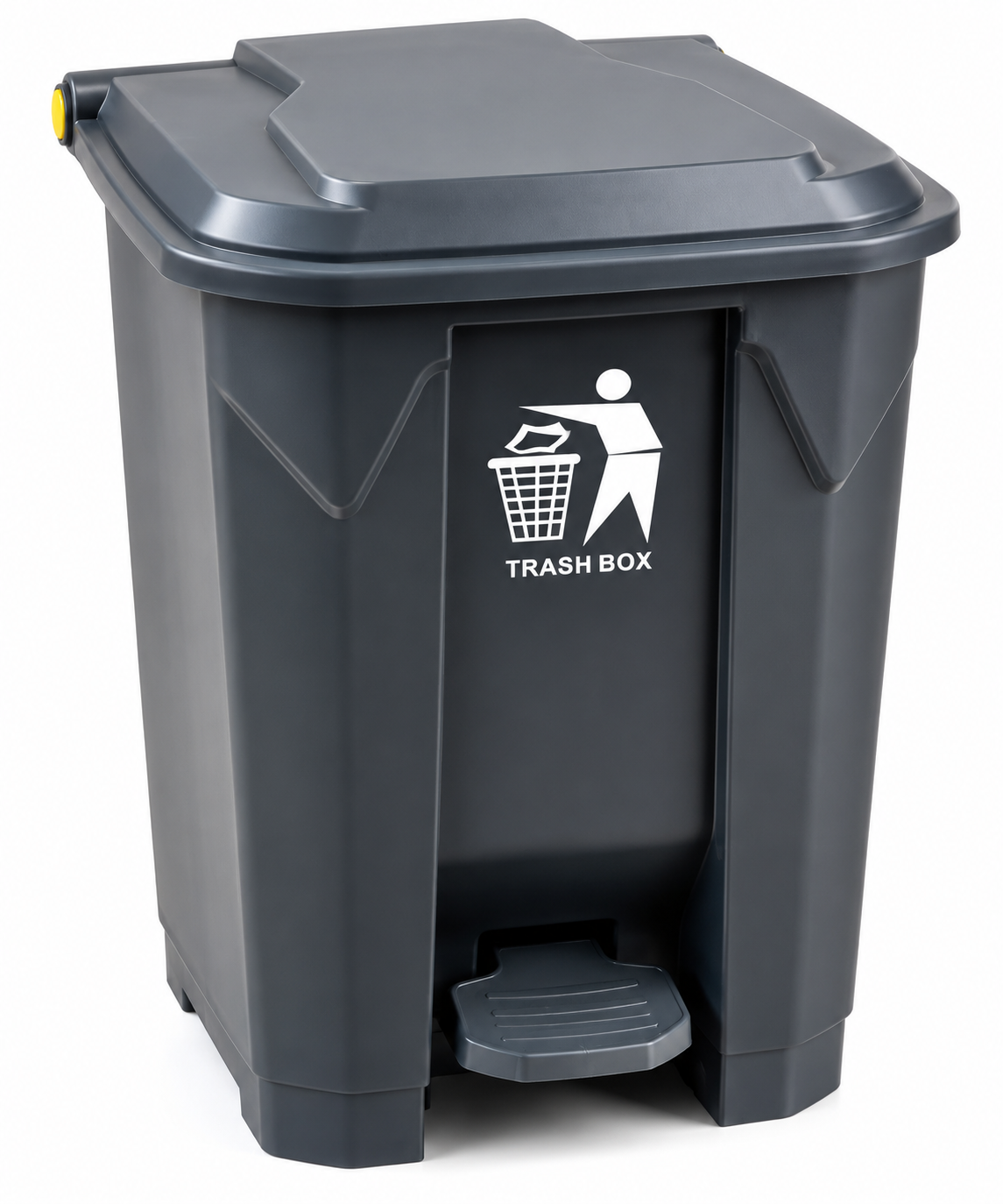 20L dark gray pedal trash bin on clean white background