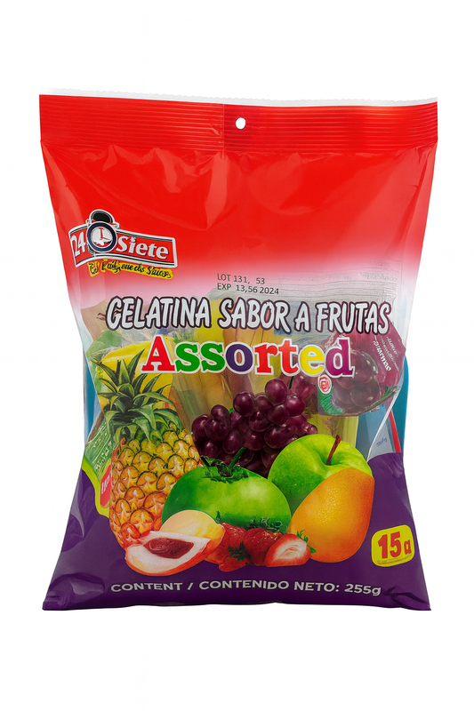 24 Siete Fruit-Flavored Gelatin – Assorted (255g)
