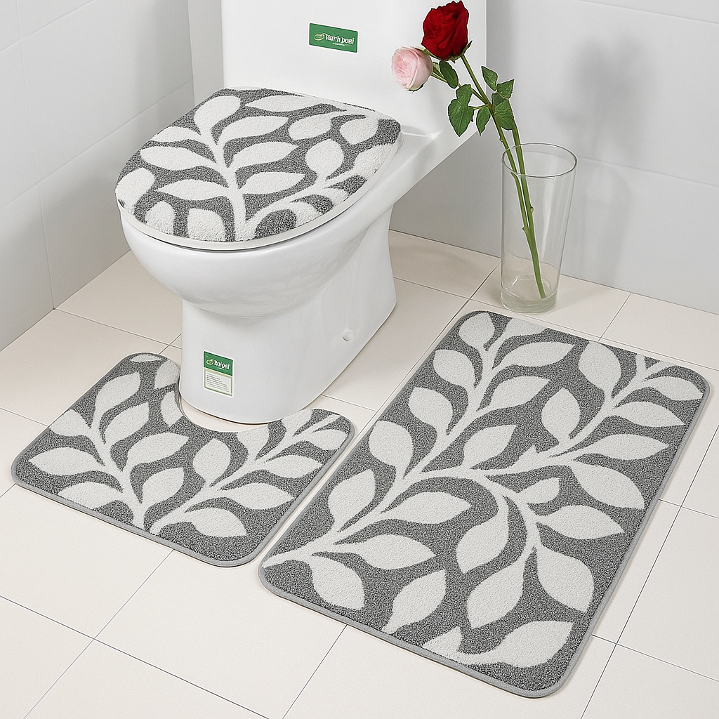 Florid 3-Pcs Bathroom Mat Set