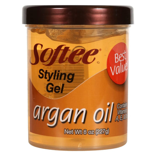 Softee Argan Oil Styling Gel – 8 oz (227 g)