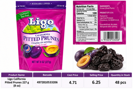 Ligo California Pitted Prunes 227g