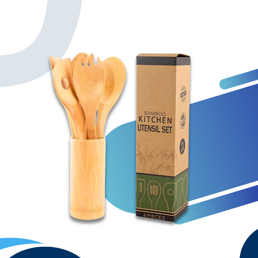 Wooden Utensil Set with Holder