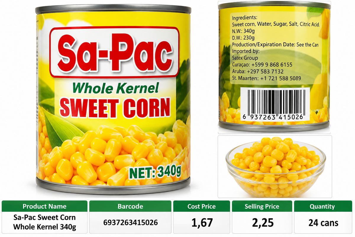 Sa-Pac Whole Kernel Sweet Corn 340g